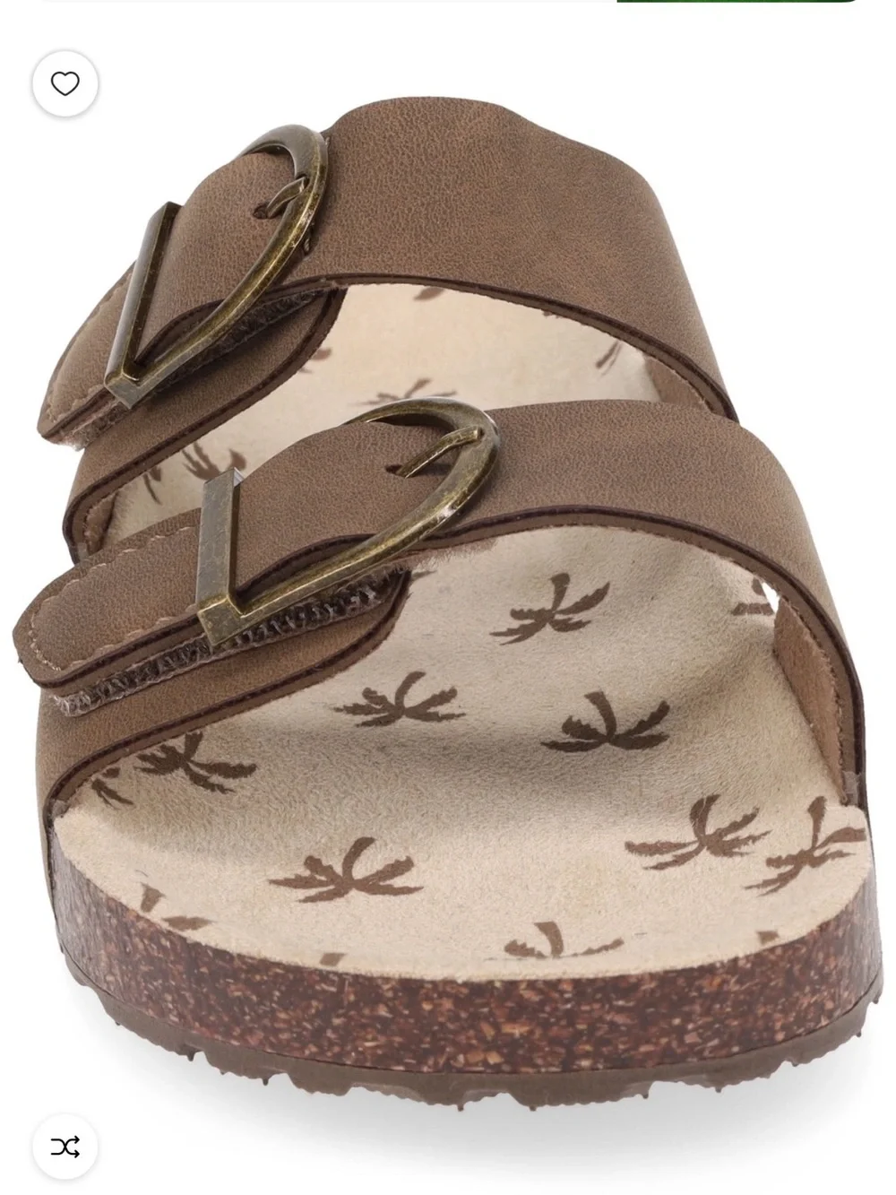 wonder nation Brown Double-Buckle Slide Sandals